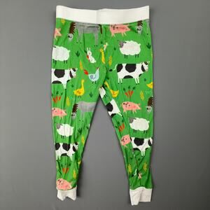 Little Sleepies Farm Fam Pants 18–24M Bamboo Green Farm Animal Print